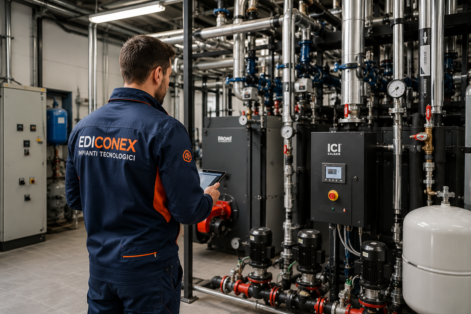 Tecnico EDICONEX in centrale termica